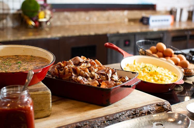 A Bowl Of Food On A Table