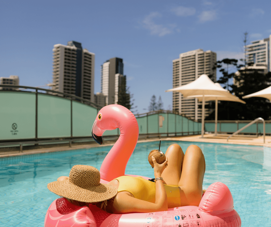 woman in pool