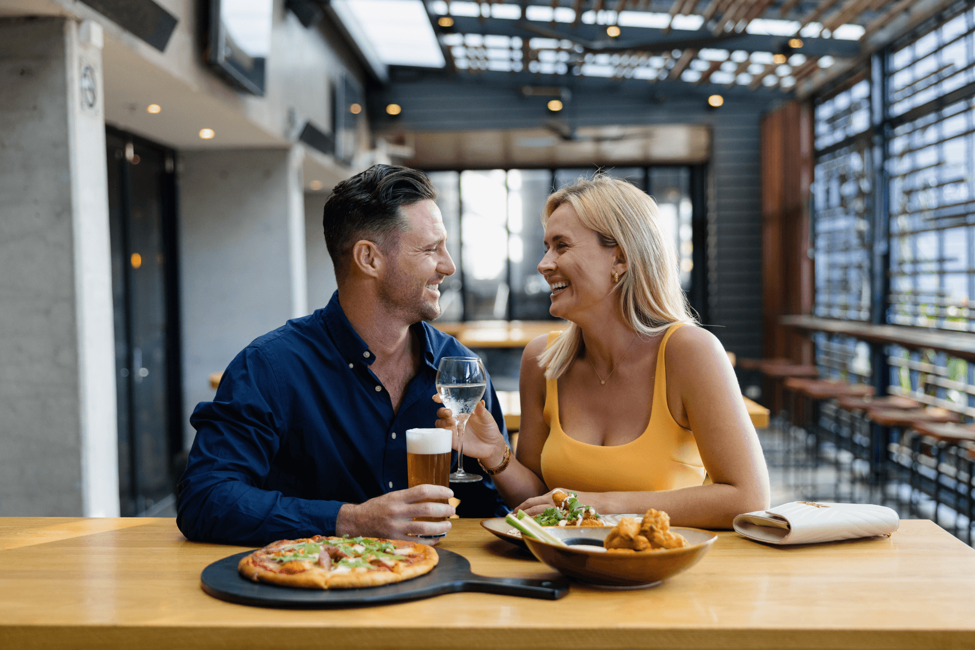 Man and woman drink a wine